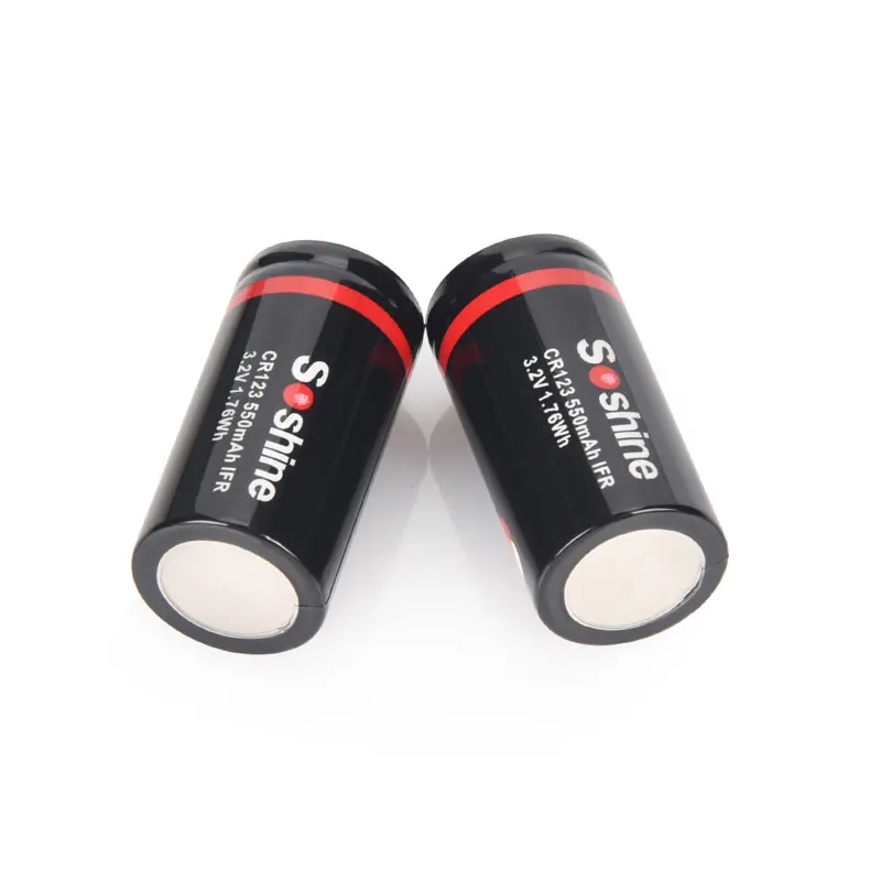 Soshine CR123A 16340 3.2V 550mah CR123 LiFePO4 akumulator do latarki czołowej LED