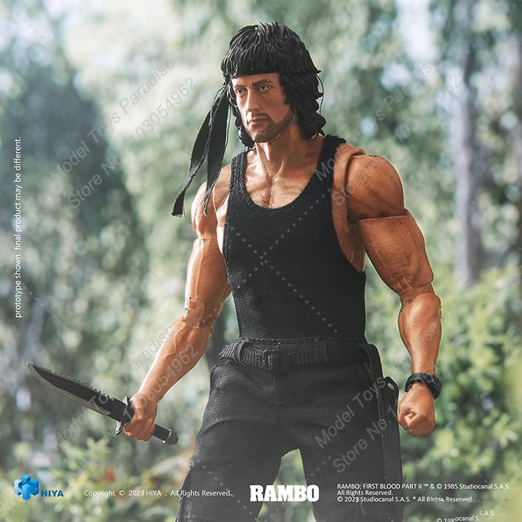 Original HIYA 1/12 Men Soldier Rambo Vietnam War Military Stallone Full Set 6inch Action Figure Collectible Toys Gifts