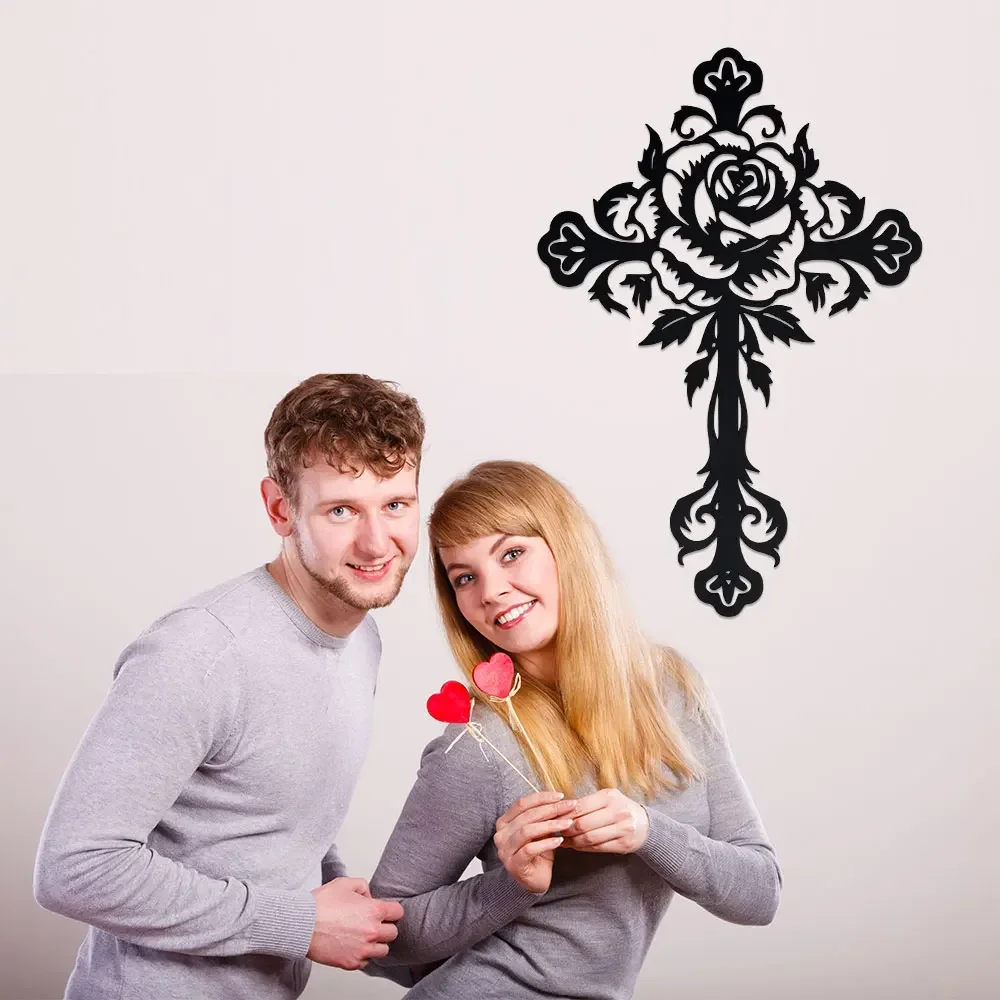 1pc Stunning Christian Wall Art Collection - Premium Metal Cross Wall Decor, Ideal Metal Cross Wall Crosses for Home Decor