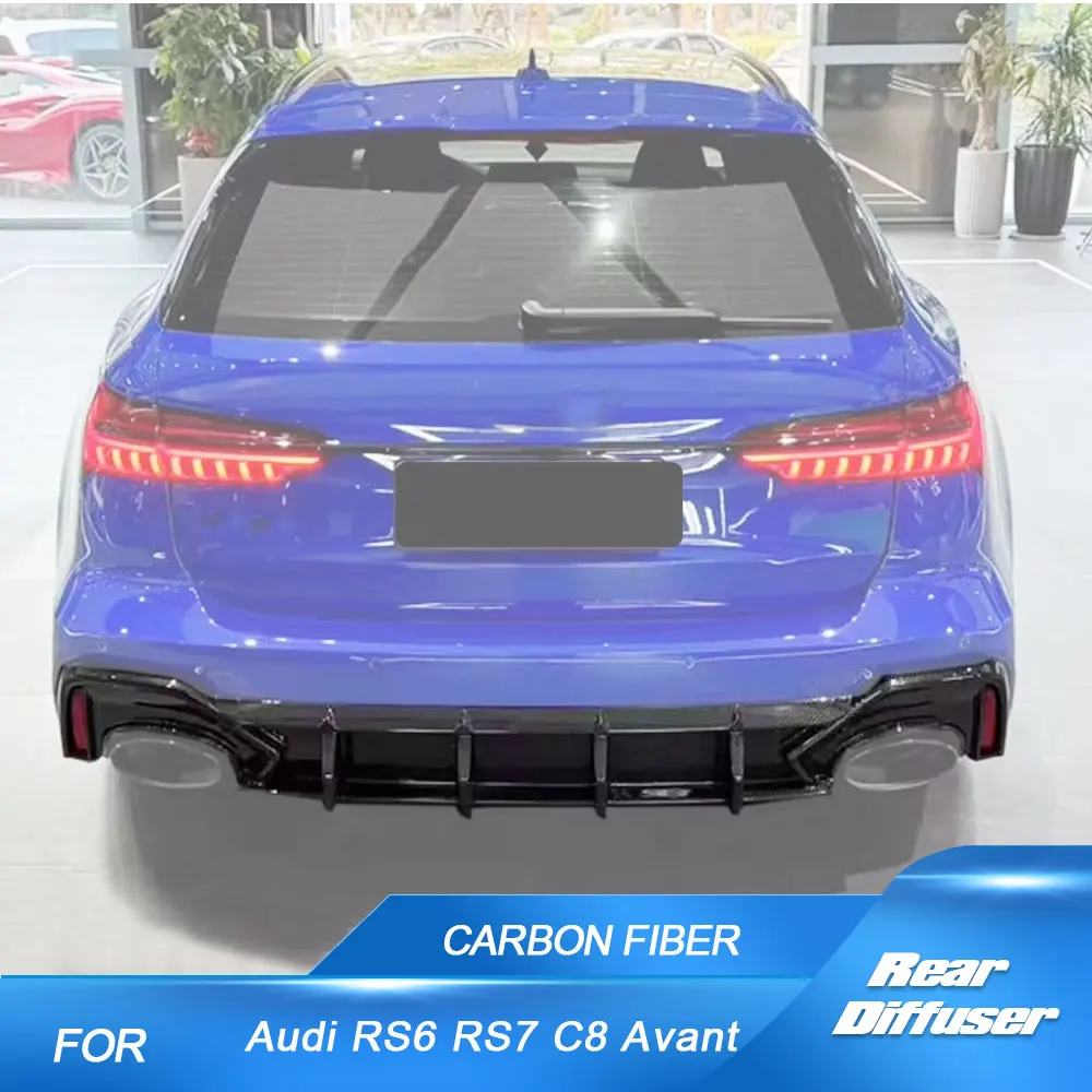 

Задний бампер автомобиля, диффузор, спойлер, сплиттеры для Audi RS6 RS7 C8 Avant 2019-2021, сухой карбоновый задний диффузор, 3 шт.
