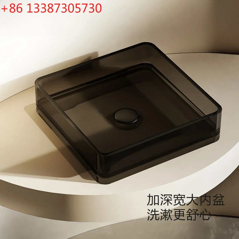 

Color transparent resin countertop basin Household wash face basin