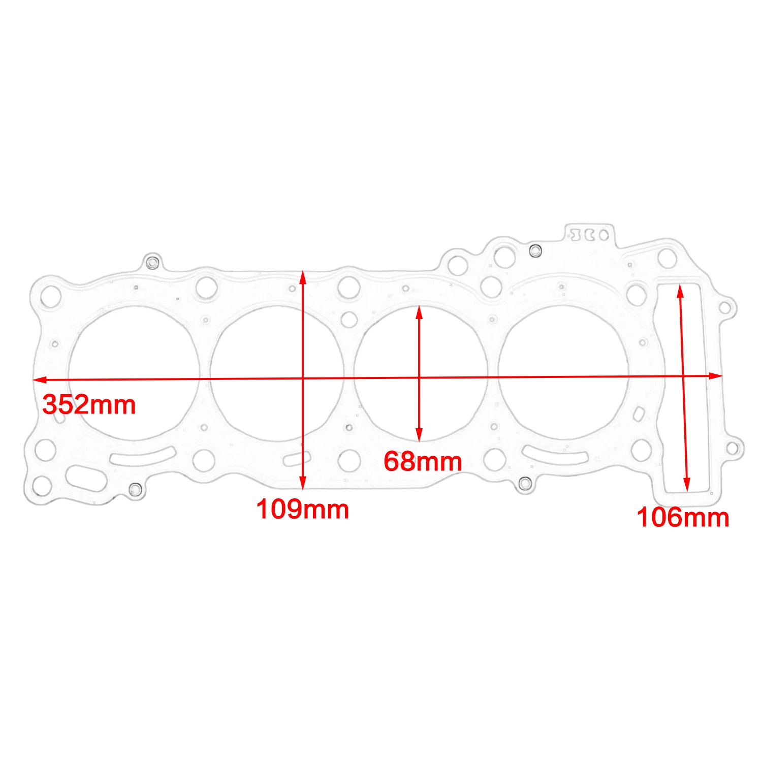 Motorrad-Zylinderkopfdichtung 2C0111810100 Ersatz-Zylinderkopfdichtung für Yamaha YZF-R6 YZF R6 2006-2017 2018 2019 – Detail 1