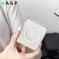 Magsafe Transaprent Flip6 Flip5 Case for Samsung Galaxy Z Flip 6 3 4 5 Z6 Flip6 Z5 Z4 flip4 Magnetic Wireless Charging Cover