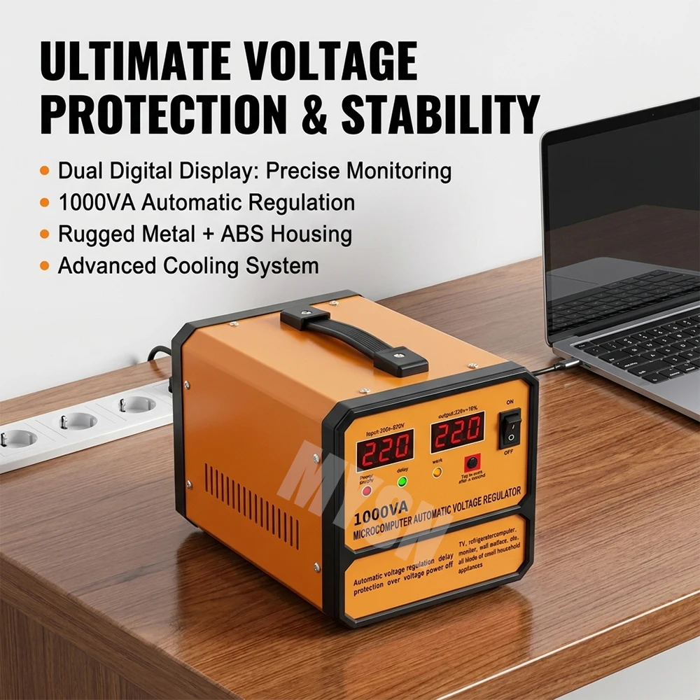 3000W Fully Automatic Voltage-Regulating 220V/110V Output Dual-Display Voltage Stabilizer 150-260V Input for Household Appliance