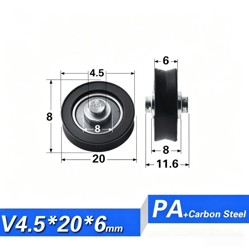 20 Stück 626 625 604 POM V-Nut-Typ mit Welle, Fenster-Tür-Schieberad, Rollenlager, ROLLENRAD 20/21/22/26mm, NICHT-STANDARDSIZE – Detail 5