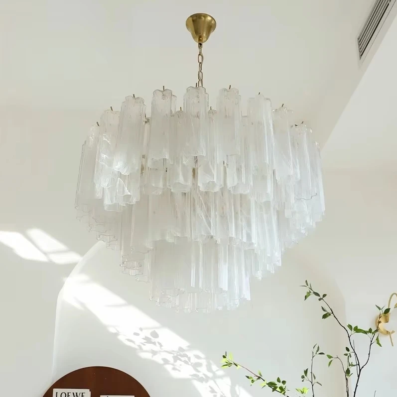 French Design Led Chandelier Colorized Glass Lighting Suspension Luminaire For Living Room Kitchen Bedroom Ceiling Hanging Light