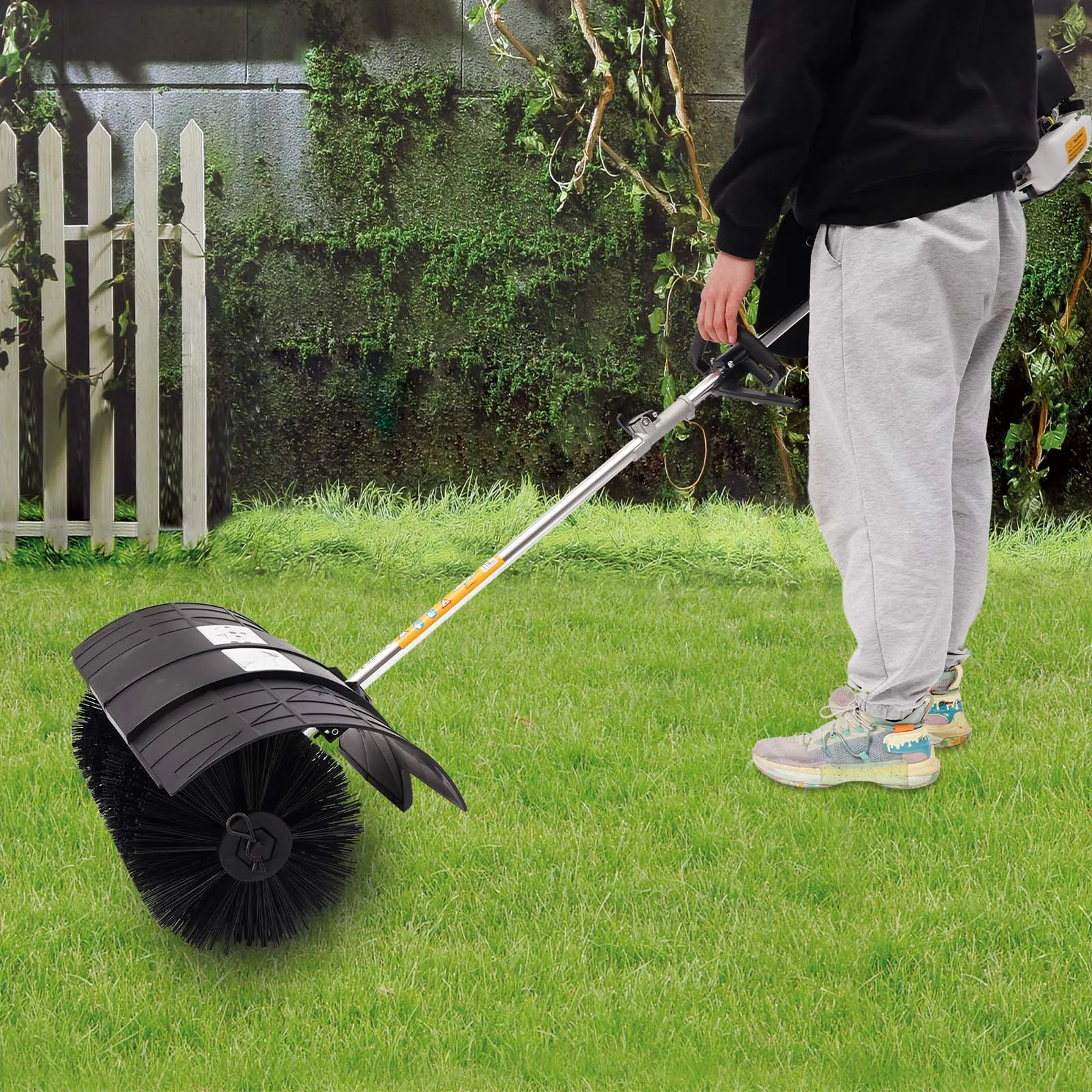 مكنسة عالية الطاقة 1.7 كيلو وات 5500-8500 دورة في الدقيقة سرعة 9.06*20.47 بوصة مكنسة كبيرة منطقة كنس واسعة كفاءة لتنظيف الحديقة والشارع