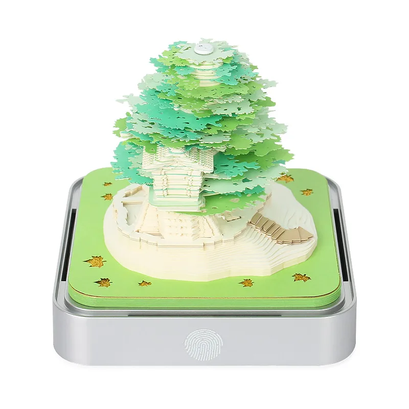 2024 3D Hand -tear Calendar,Paper Carving 3D Globe Calendar, Creative Tree House Ornaments