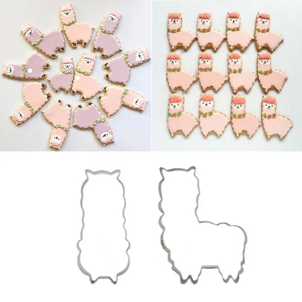 Cartoon Tier Alpaka Cookie Keks Cutter Edelstahl Form Backen Werkzeuge