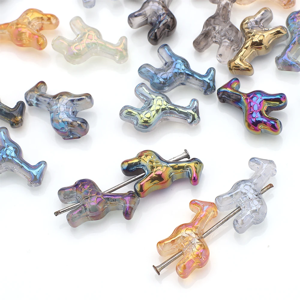 20 Stück 12 x 16 mm Kristallglas-Anhänger in Giraffenform, handgefertigt für DIY-Schmuckherstellung, Ohrringe und Halsketten, Zubehör im Großhandel