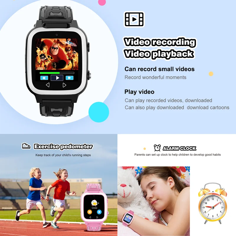 Kids Smart Watch Music Game Pedometer Dual Camera Children MP3 Recording Smartwatch Baby Watch Gift for Boys Girls