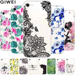 For iPhone SE 2020 2022 Case Transparent Cute Soft Silicone TPU Coques On for iPhone 5 5S SE 2016 Phone Covers Clear Capa Bumper