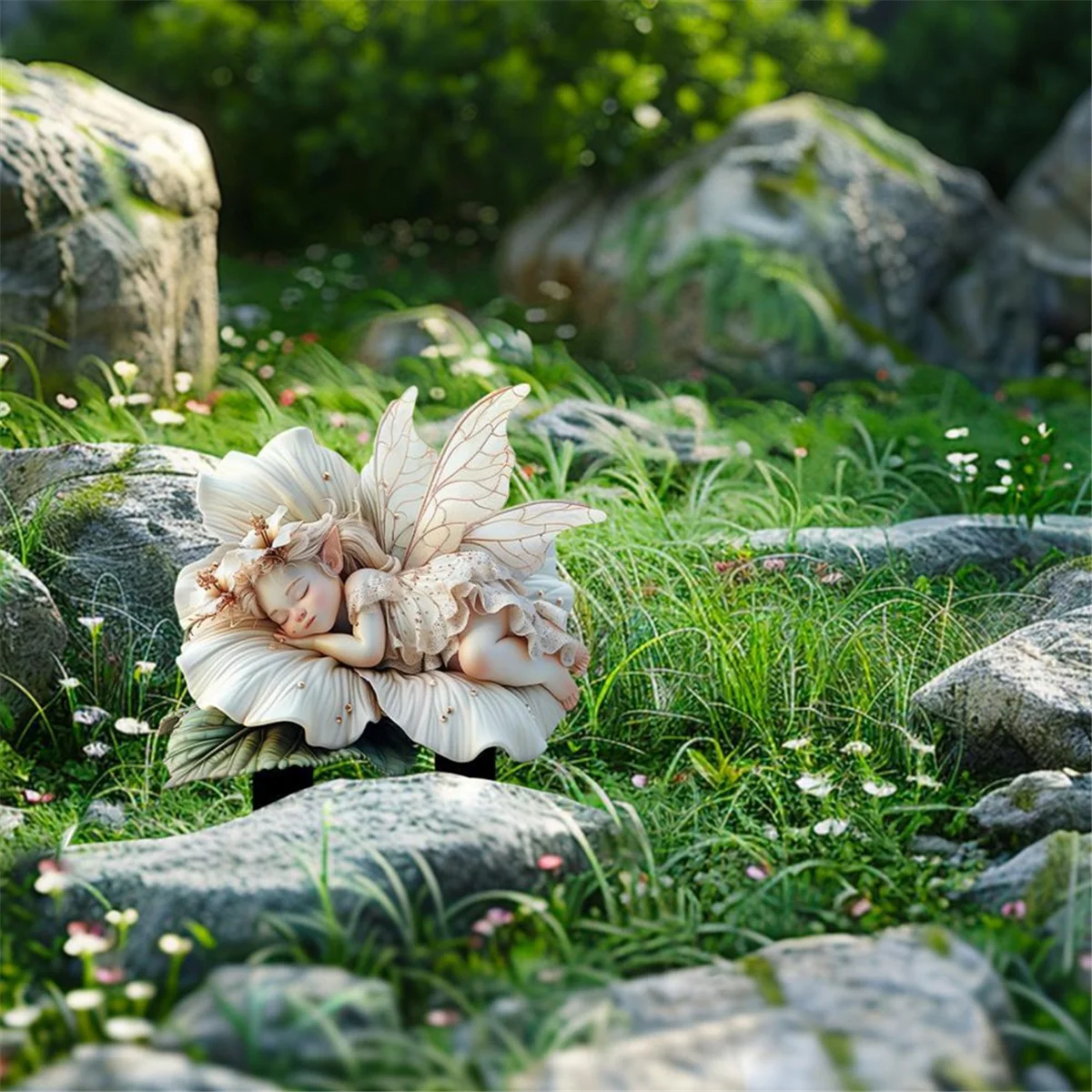 A71P الأبيض لوتس الجنية حديقة حصة الاكريليك اناء للزهور الديكور ضوء الشمس الماسك والحديقة المناظر الطبيعية الفن