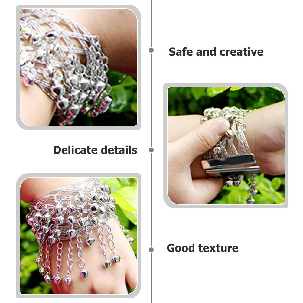 2 Stuks Buikdans Arm Bell Chains Metalen Bell Armbanden Lichtgewicht Ademende Arm Manchetten voor Vrouwen Prestaties Kostuum Accessoires