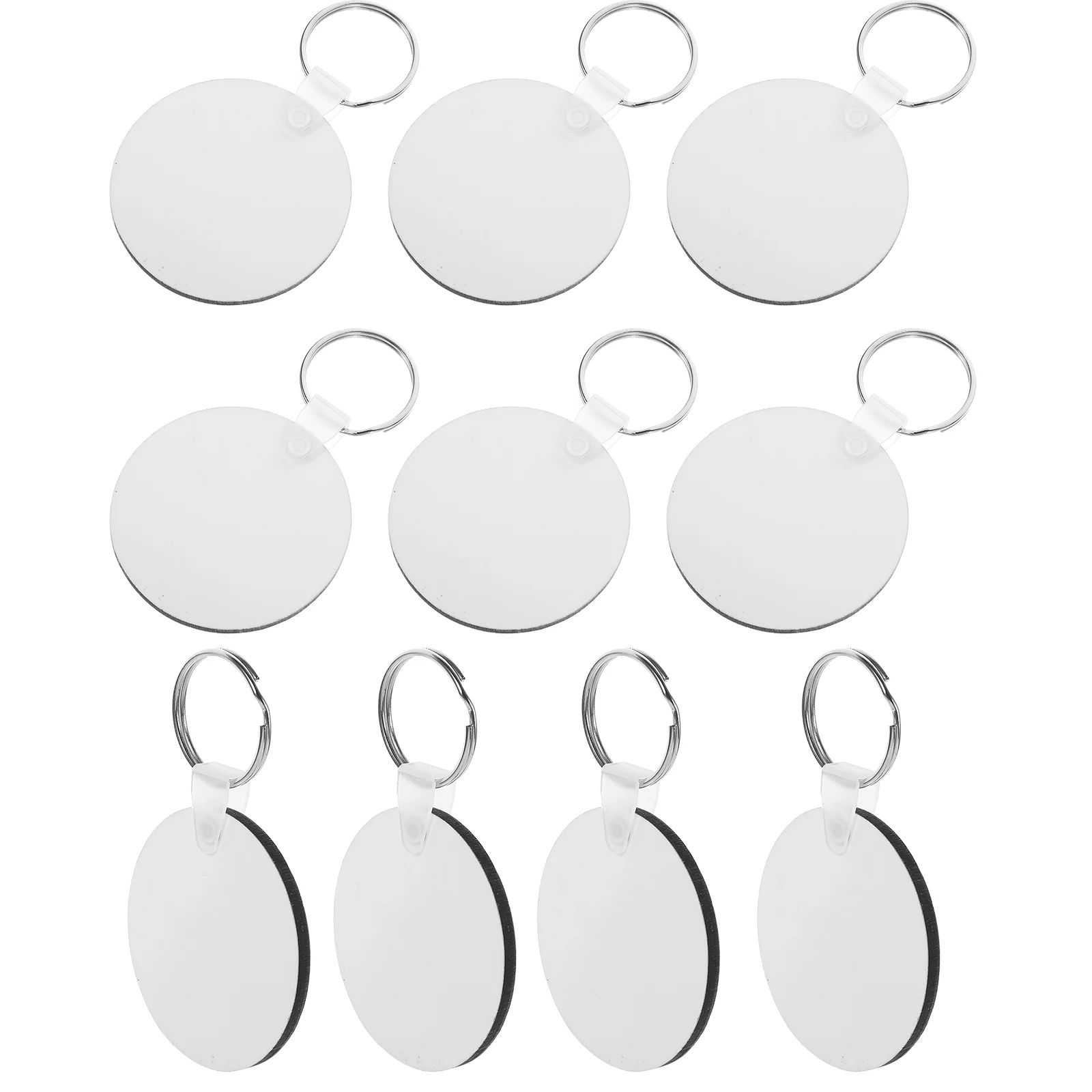 10 Pcs Sublimation Heat Transfer Double-sided Blank Keychain Pendant-shaped Gift 10pcs (round) Blanks for Keychains