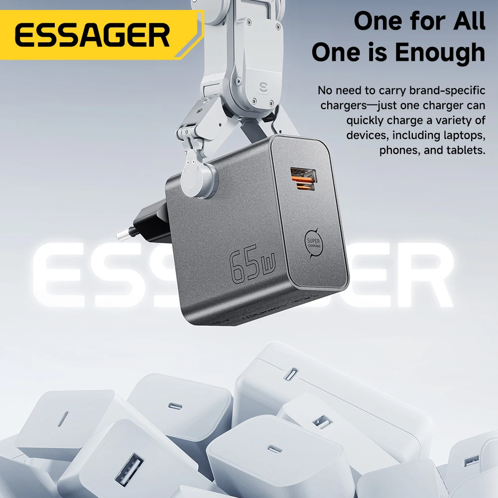 ESSAGER 65W GaN 충전기 PD3.0 PPS QC4.0 아이폰 17 16 삼성 S... - 3