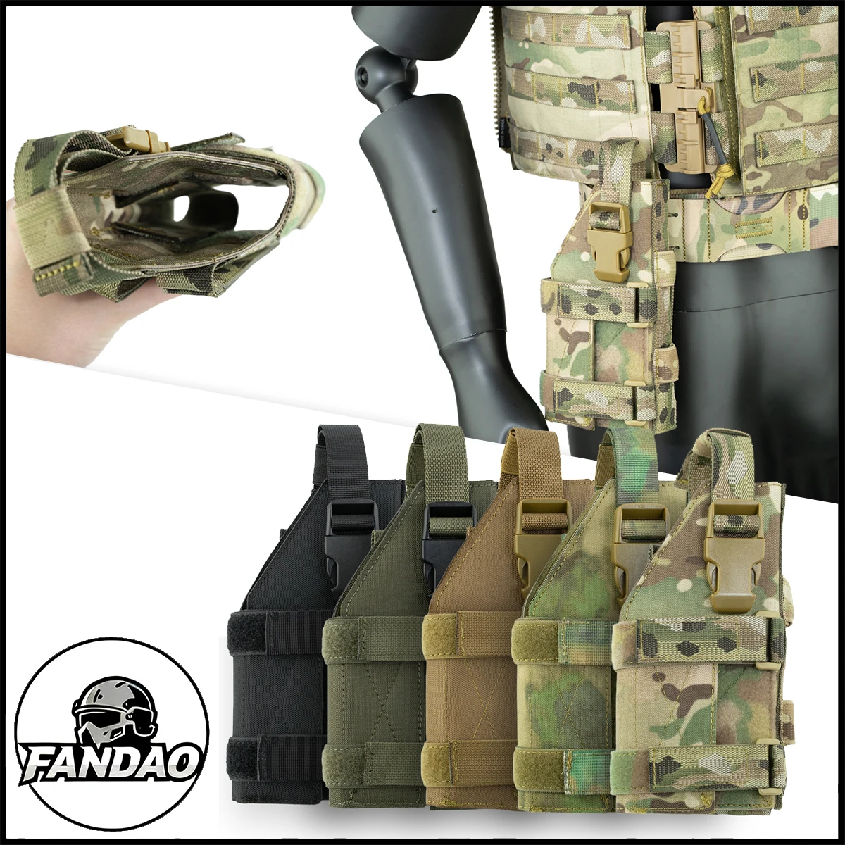 

MOLLE Tactical Pistol Holster Waist Thigh Rig Quick-Access Utility Pouch for Airsoft Vest Belt Outdoor Hunting Shooting Gear