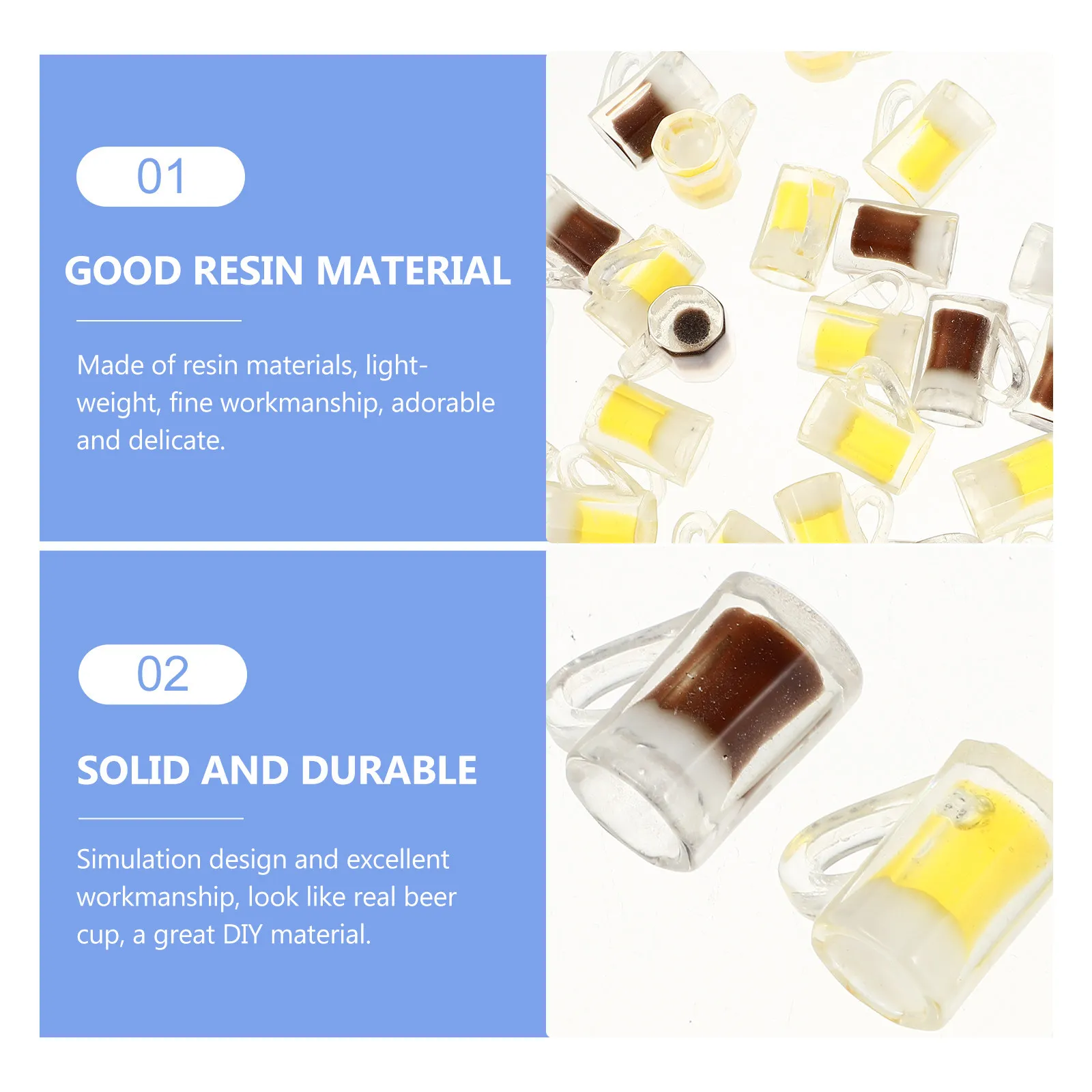 

30Pcs Beer Bottle Craft Accessories Mini Resin Beer Cup for DIY Dollhouse Kitchen Decor Supplies Bright Colorful Dazzling Craft