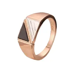 New Arrival Black Stone Men Rings 585 Rose Gold Color Fashion Jewelry Designs For Lover Gift