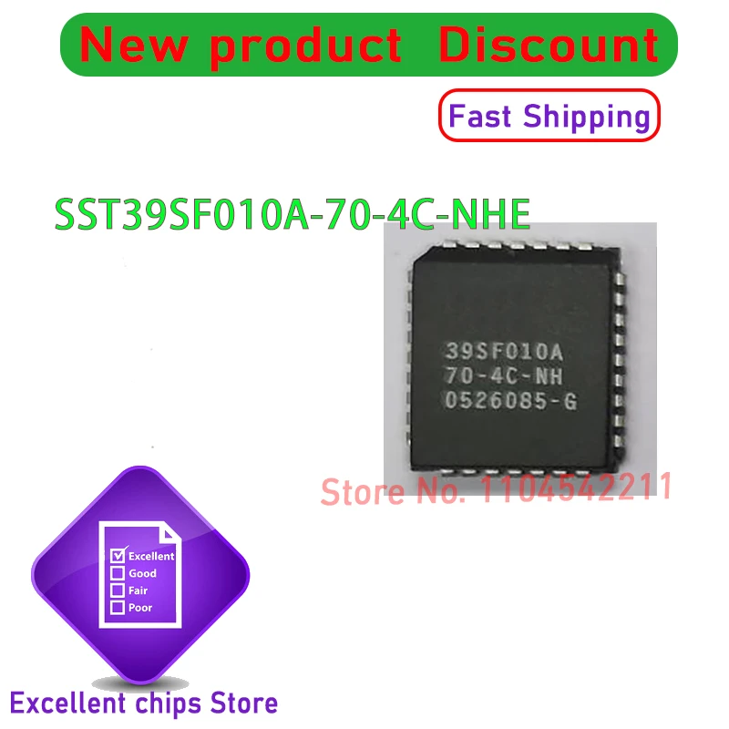 

(20-100piece) 100% New SST39SF010A-70-4C-NHE 39SF010A-70-4C-NHE 39SF010A 70-4C-NHE PLCC-32 Chipset