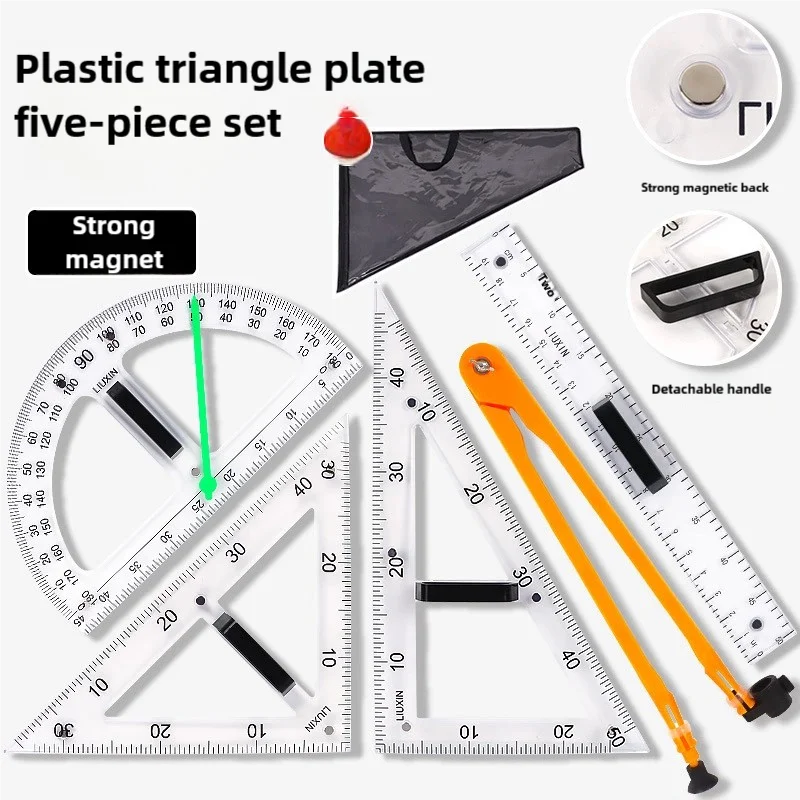 

Large Math Geometry Rulers Plastic Geometry Tool for Blackboard White Board Teachers Class Geometry Math Set 40cm