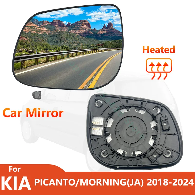Espejo retrovisor izquierdo y derecho para KIA Picanto/Morning 2018 2019 2020 2021 2022 2023 2024 con piezas de repuesto de espejo retrovisor calefactable/de coche
