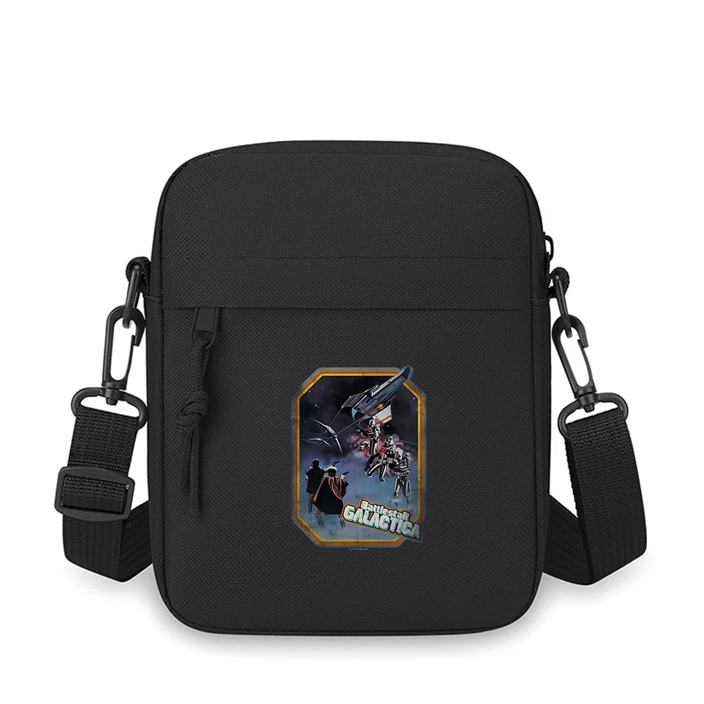 Space combat ship fighter action figures firing guns Men Crossbody Bag Single Shoulder Women Cartoon Anime Film Printing Design
