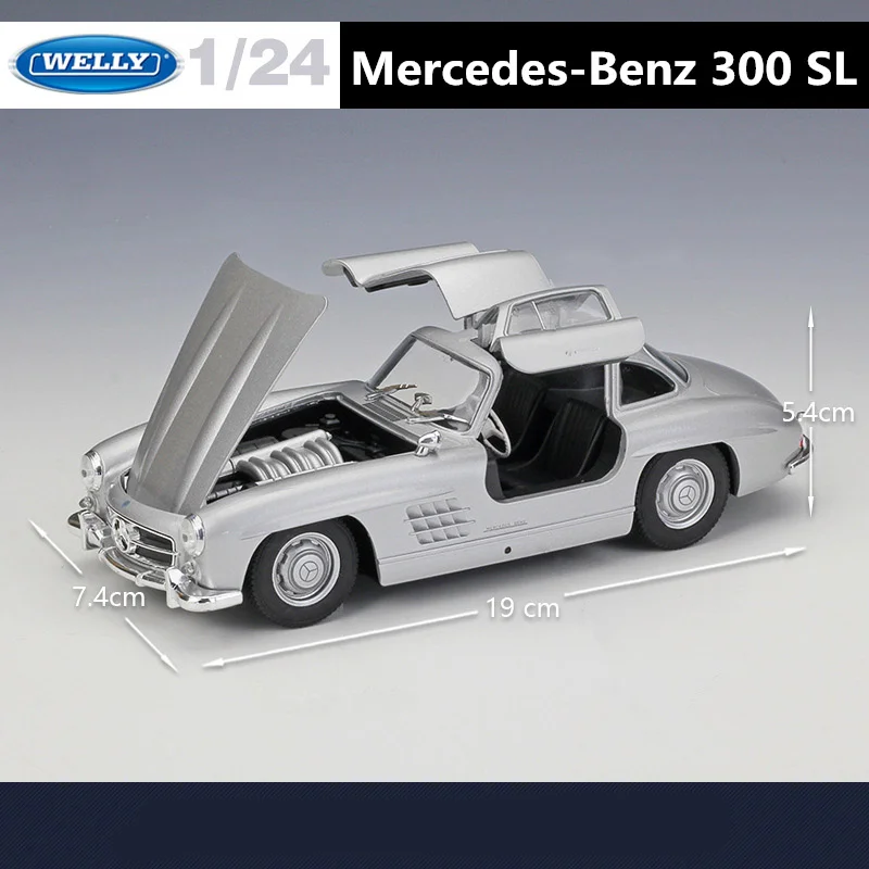 Welly 1:24 Mercedes Benz 300SL Alloy Classic Sports Car Model Diecasts Metal Toy Car Model Simulation Collection Childrens Gifts