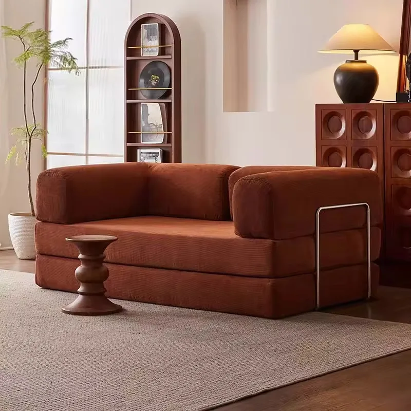Vacuum compression folding fabric sofa bed square stainless steel sponge module filled sofa