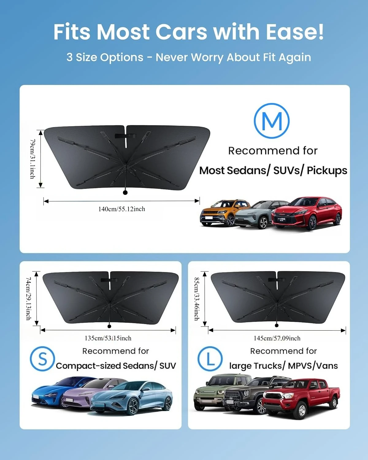 Biegsamer Griff, faltbarer Auto-Windschutzscheiben-Sonnenschutz, universeller Sonnenschutz für SUV, Auto, MPV, Pickup, automatische Frontscheibenabdeckung – Detail 6