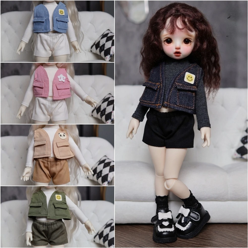 

Одежда для кукол BJD, подходящая для размеров 1/6, рабочий жилет, комплект одежды, аксессуары для кукол (3 очка)