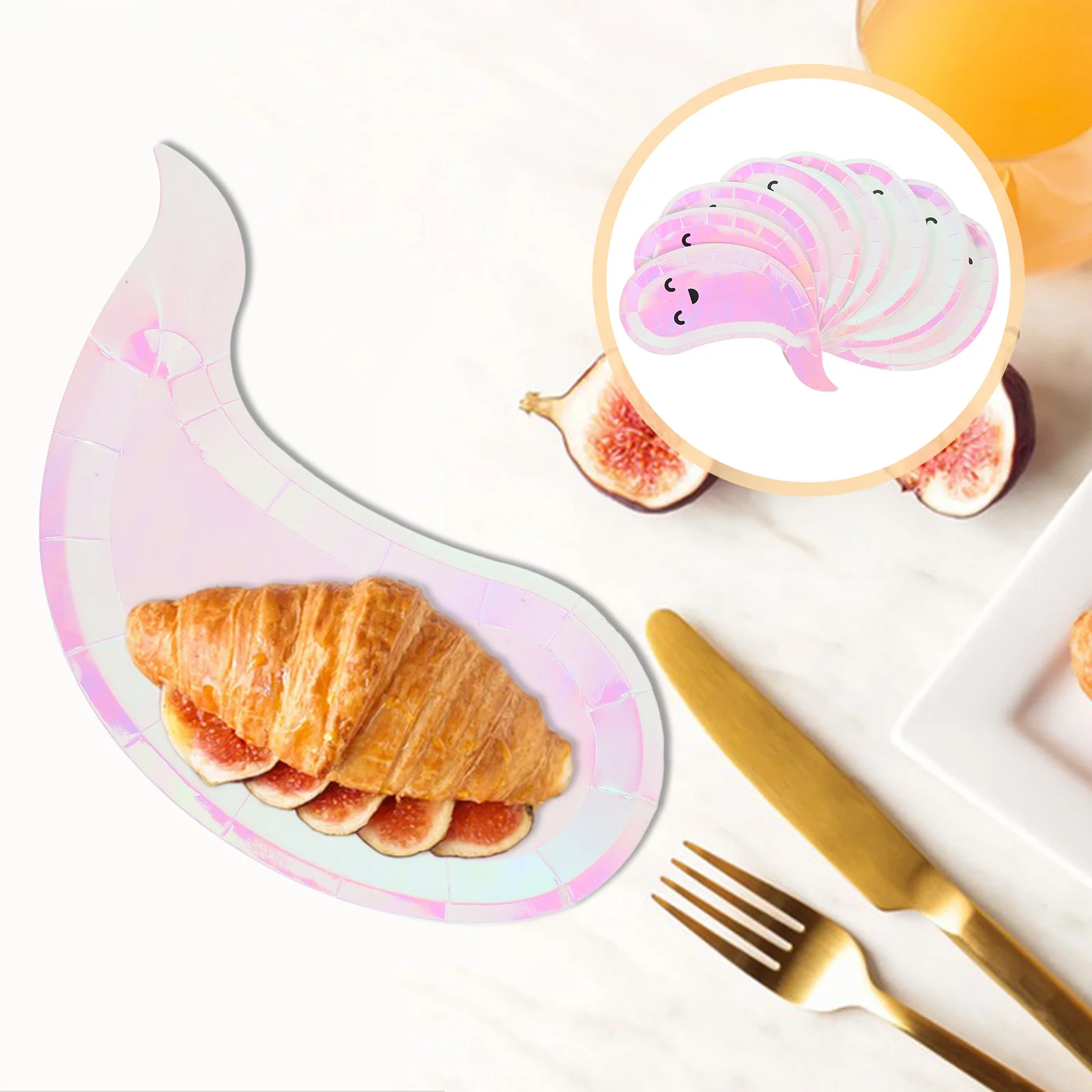 

8 Pcs Halloween Dessert Paper Plates Convenient Fruit Multifunction