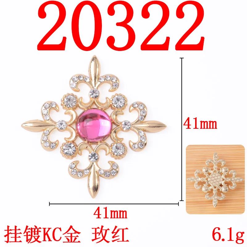 5PCS Alloy accessories jewellery handmade hair accessories clothing materials court antique diamond hollow rhombus flower disc