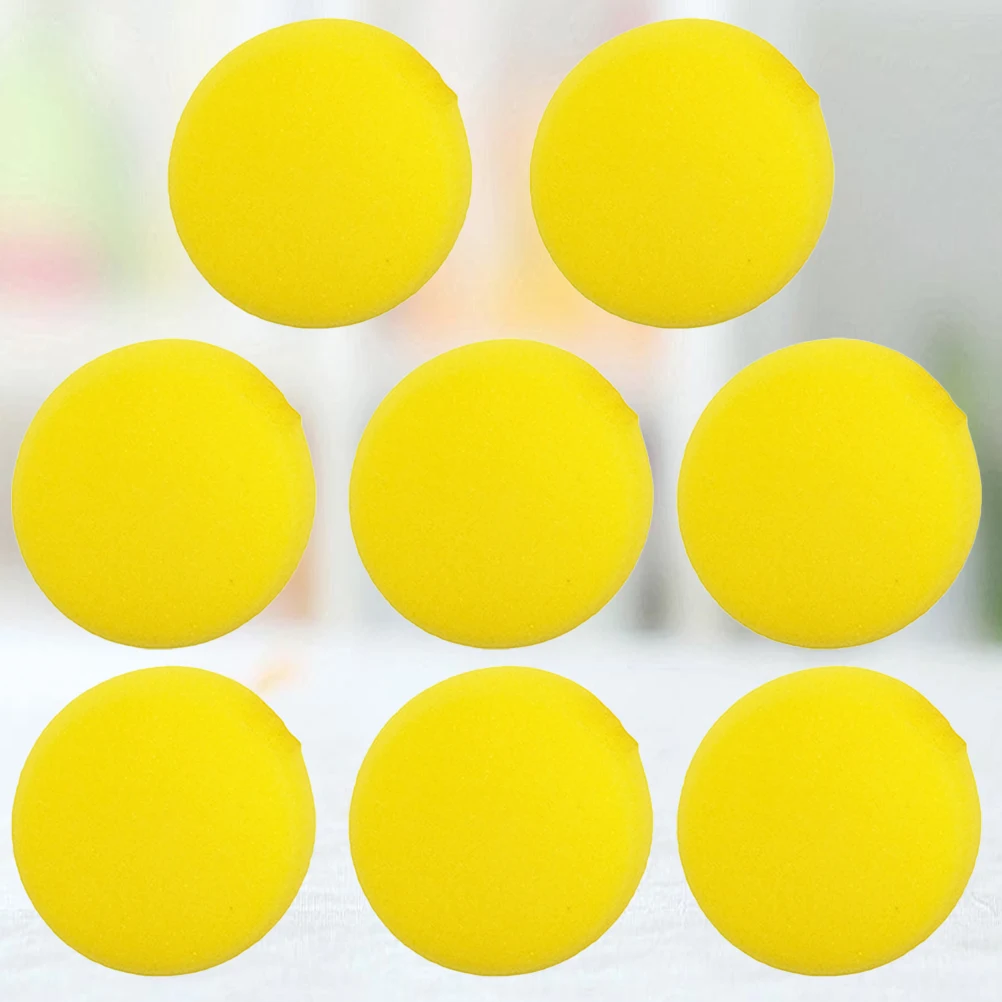 

8Pcs DIY Painting Sponge Brush Round Sponges Brush Set Kids Painting Tools Stippler(Yellow)