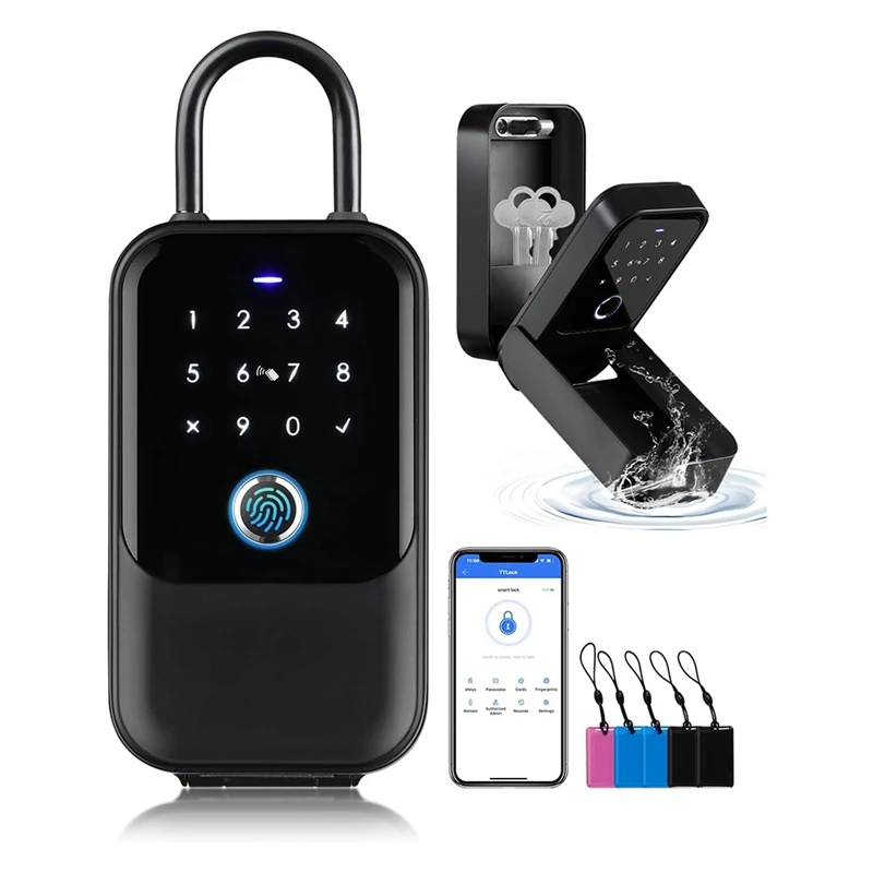 Smartlock Box,Key Lock Box Wireless Smart Key Lock Box Electronic Lock Box App, Real Estate Agent Office Home Warehouse