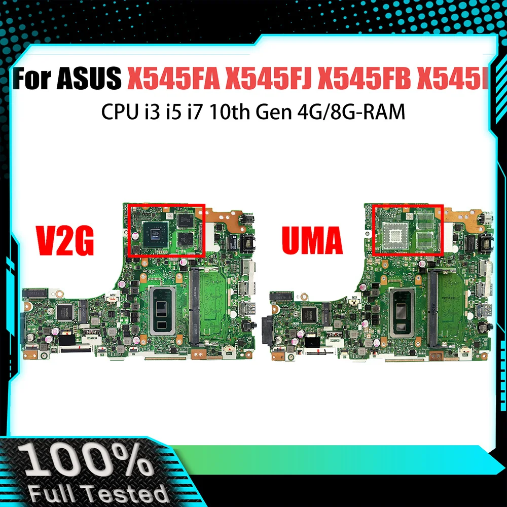 X545F Notebook Mainboard For ASUS Vivobook 15 X545FA X545FJ X545FA X545FB Laptop Motherboard with i3 i5 i7 10th CPU 4GB