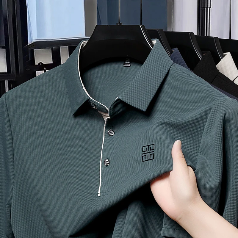 

Men's Luxury Brand Printed Polo Shirt Hot Selling New Summer Business Leisure No Iron Short Sleeved Lapel T-shirt Top Men's Wear