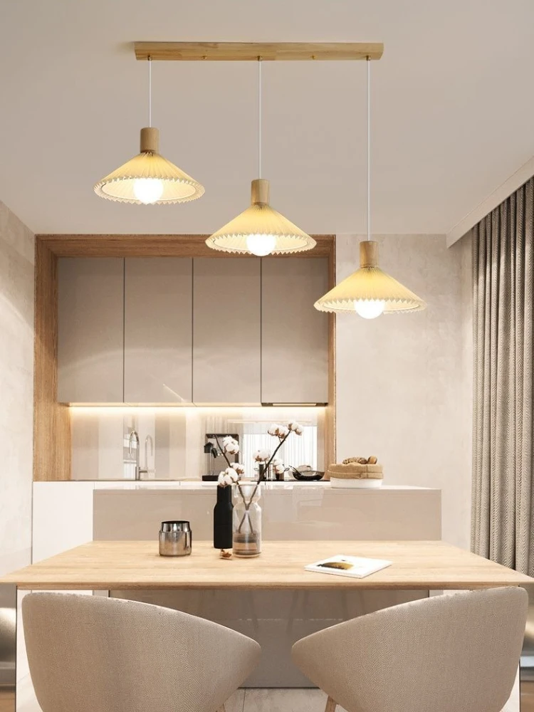 مصابيح معلقة على شكل سقف للمطاعم على الطراز الياباني البسيط لغرفة الطعام وتركيبات الإضاءة الداخلية الخشبية