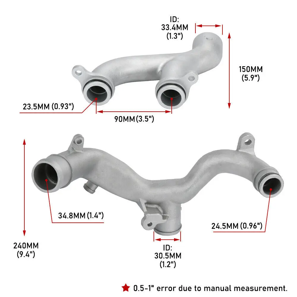 LR090630 LR092992 LR075991 C2Z28536 Water Pipe Coolant Pipe Upgrade Kit For 2014-2020 Land Rover Range Rover 3.0L V6 5.0L V8