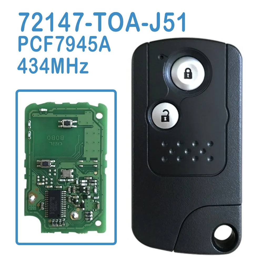 

2 Pcs/lot 72147-TOA-J51 Auto Smart Remote 2B 434MHz PCF7945A Chip Replace Car Key For Honda CR-V 2013-2016