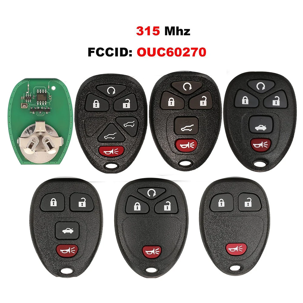 Jingyuqin, nueva llave de coche con control remoto sin llave para Chevrolet Tahoe Traverse GMC Yukon 2007 2008 2009 2010-2012 15913427 OUC60270