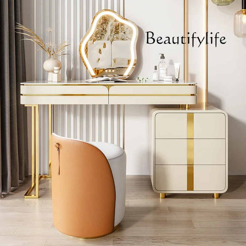 G Light Luxury High-end Rock Slab Dresser Storage Cabinet Integrated Bedroom Modern Simple Designer Makeup Table