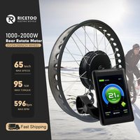Fat E-Bike Conversion Kit Rear Dropout 190mm 20x4.0 Tire 48V 1000W 1500W 2000W 72V2000W Snow Electric Bicycle Conversion Kit