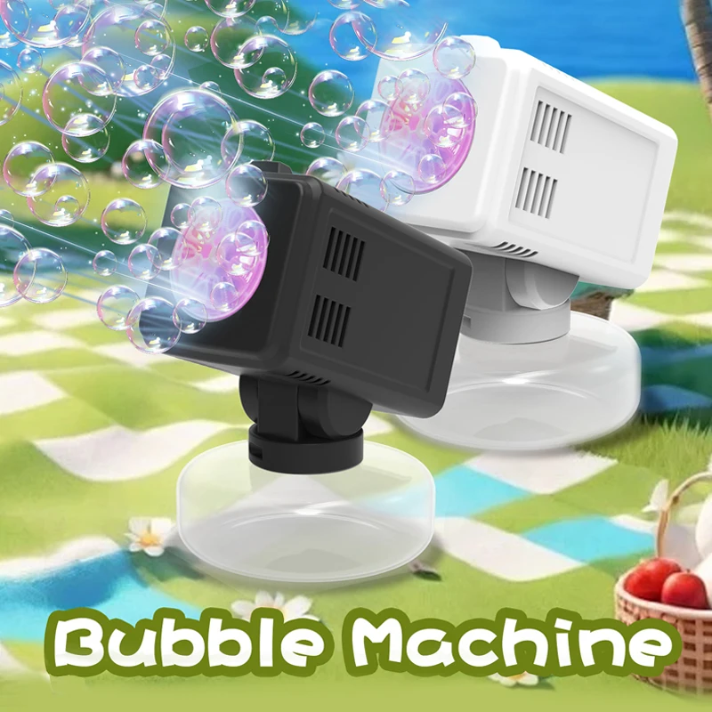 Máquina de bolhas de pouso, spray automático, casamento ao ar livre, jogo de aniversário infantil, sem bateria, água de bolha