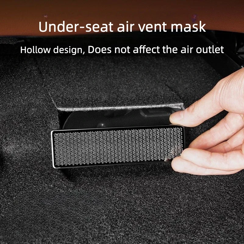 For Haval H9 2nd Gen 2024‑2026 Under‑Seat AC Air Vent Stainless Steel Protective Grille Cover Interior Mod Accessories - view 4