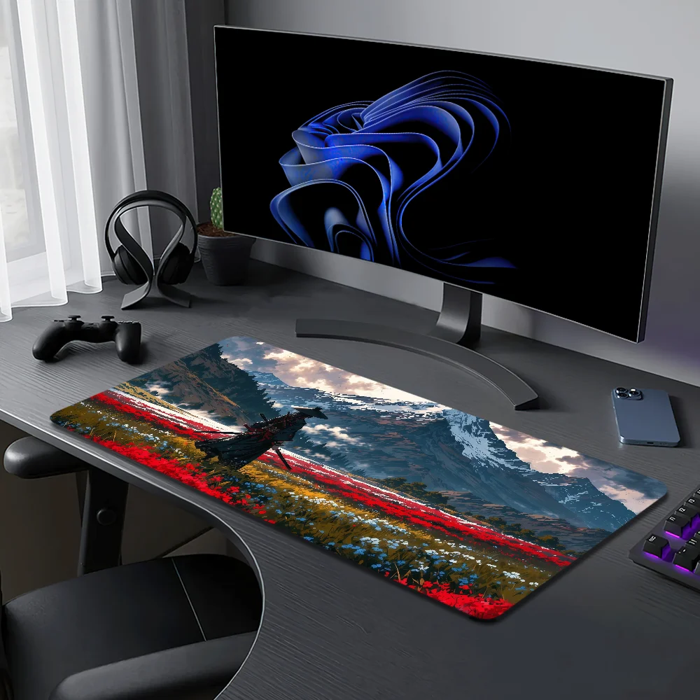 Japan s-samurai Mouse Pad Large Desk Mat Keyboard Ergonomic Office Rubber Game PC Non-slip Anti-fray Home Custom Best Price