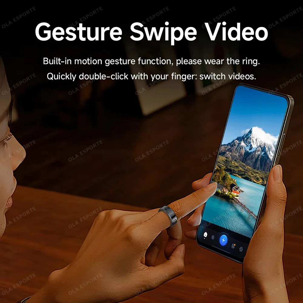 Nouvel écran d'affichage anneau intelligent pour Xiaomi Samsung anneau geste glisser vidéo/brosse Tiktok moniteur de santé 5ATM étanche Smartring