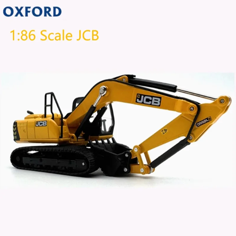 OXFORD Diecast 1: 76 JCB Excavator Silver-plated Engineering Truck Alloy Car Model Christmas Gifts Holiday Gifts Toys