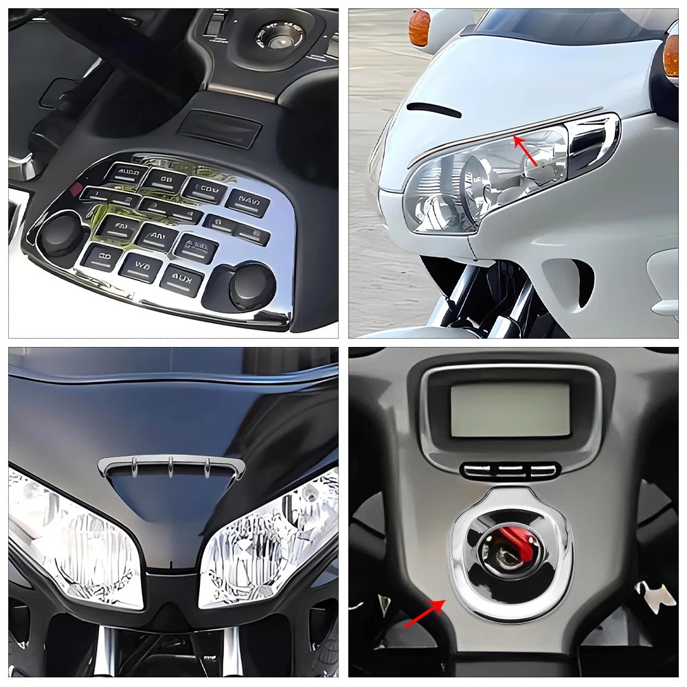 For Honda Goldwing GL1800 2001-2011 Chrome Indicator Edge Accent ABS Plastic Label Cover Motorcycle Modification Part
