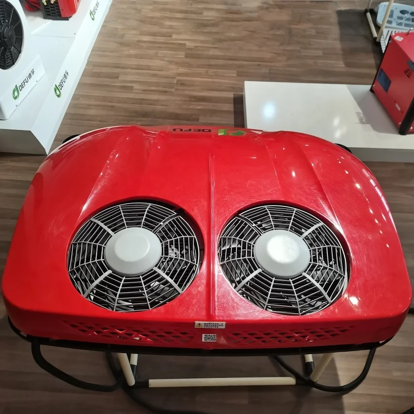 مكيف هواء كهربائي مثبت على السطح 24 فولت 12 فولت، مكيف هواء لوقوف السيارات على السطح 12 فولت، شاحنة كابينة جرار #5